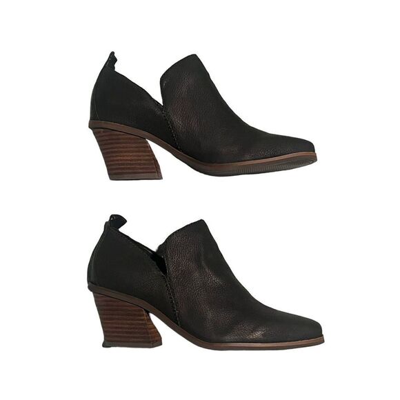 Lucky Brand Ankle Bootie Womens 6.5 M Leather Victorey Black Boot 2.5 Inch Heel - Picture 4 of 9